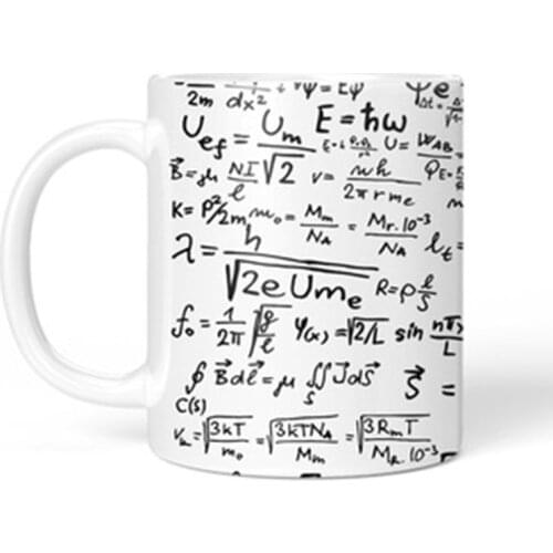 New 350mL Physical Mathematical Formula Coffee Mug with Handle Creative White Color Milk Tea Juice Ceramic Cup Gifts for Friends