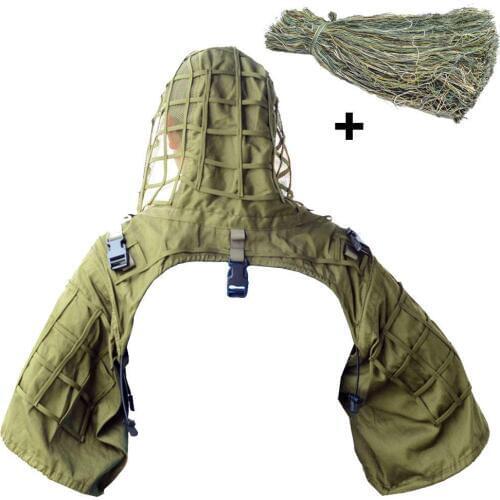 Sniper Ghillie Suit Foundation Viper Hood + 1 Bag Ghillie Thread to Build Your Own Ghillie Suit