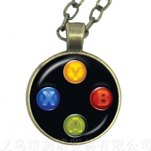 Creative Jewelry Art Picture Sweater chain Geeky Perfect Gift Idea Men Video Game Controller Man 25mm Glass Dome Necklace