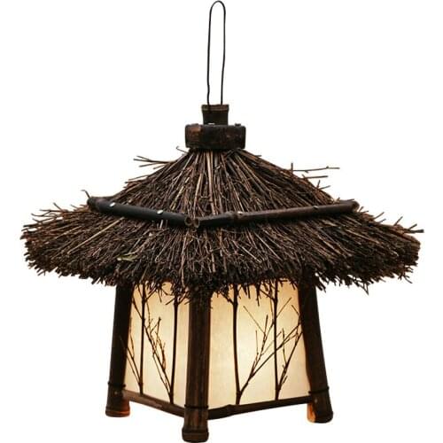 Chinese Style Chandelier Bamboo Lamp Shade Japanese Style Tea Room Decoration Pastoral Bamboo Lamp Lantern lantern light