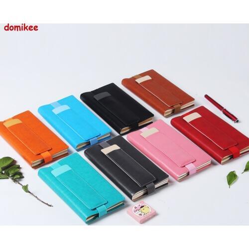 Domikee Cute fine portable leather bandage travel journal notebook stationery gift ,8 colors,3 sets of inner paper, thick diary