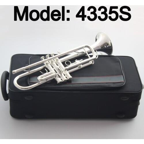 New 4335S Professional Bb Trumpet Silver Plated Musical Instrument Professional Trumpet With Case Mouthpiece Accessories