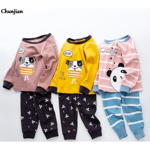 Kids Pajamas Childrens Pajama Sets for 2-14 Teen Boy Pyjamas Sleepwear for Girl Panda Pajamas Animals Night Suit Clothing Set