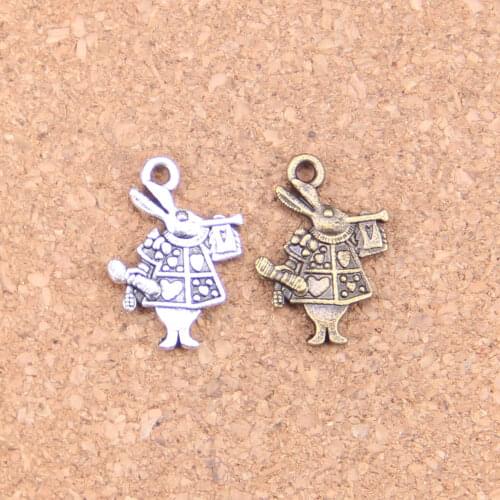 16pcs Charms trumpet rabbit 21x15mm Antique Pendants,Vintage Tibetan Silver Jewelry,DIY for bracelet necklace