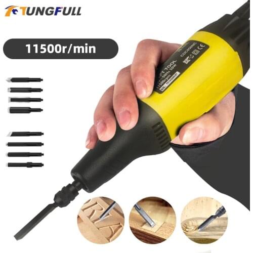 Electric Woodworking Chisel Carving Knife Carpentry Root Wood Carving Knife Electric Engraving Pen Chisel Carved Wood