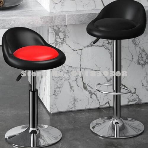Nordic Bar Chair Lift Family High Stool Modern Simple Cashier Front Desk Bar Chair Back Swivel Chair