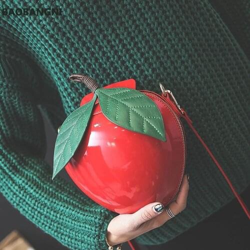 Korean Fashion Cute Cartoon Bags Apple shape shoulder Bag new small messenger Bags personality Crossbody Bag wholesale