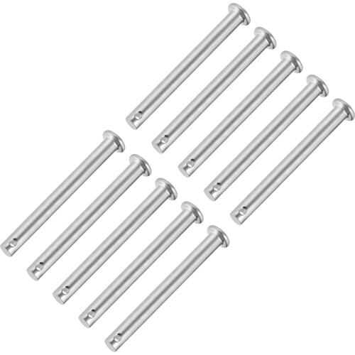 Uxcell Single Hole Clevis Pins,6mm x 60mm Flat Head Zinc-Plating Steel 10 Pcs