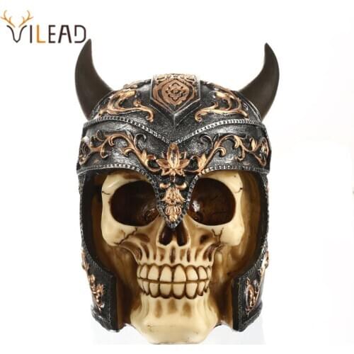 VILEAD Modern Resin Skull Replica Ornaments Home Decoration Accessories Creative Skull Statues & Sculptures Fireplace Loft Craft