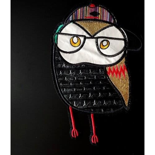 Embroidery PU Patch 25cm Cool Bird Diy Clothes Stickers Large Biker Badge Sew On Patches For Clothing Strange Things Christmas