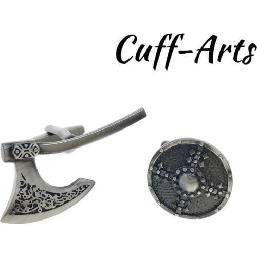 Cufflinks for Men Viking Axe and Shield Cufflinks Mens Cuff Jewelery Mens Gifts Vintage Cufflinks by Cuffarts C10299