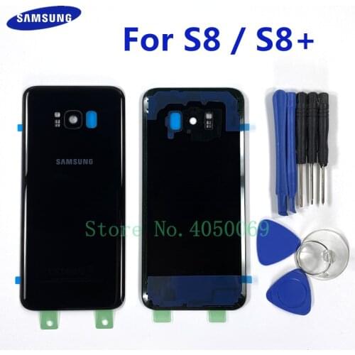 SAMSUNG Back Battery Cover For Samsung Galaxy S8 G950 SM-G950F S8 Plus S8+ G955 SM-G955F Back Rear Glass Case + Tools