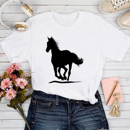 Women T-shirt Aesthetic Graphic Print T Shirt Female Short Sleeve O-Neck Loose Tshirt Round Neck Tee Tops Ladies Tee Tops