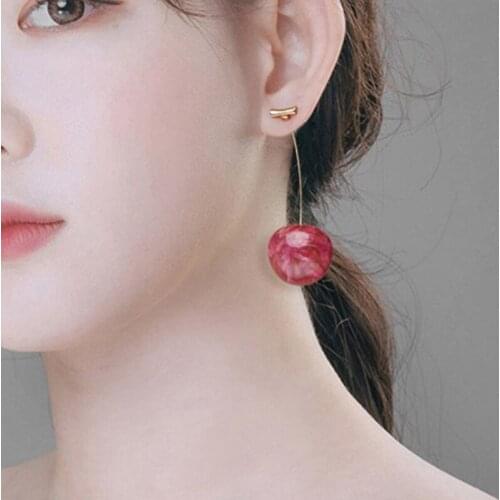 Women Jewelry Earrings Trend Geometric Fine Female Pendent Simplicity Cute Sweet Cherry Accessories Womens Earrings