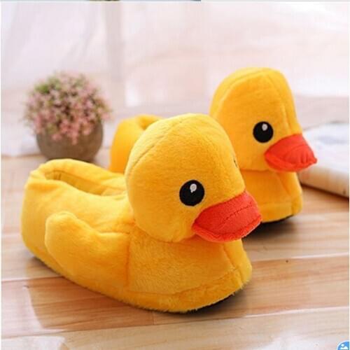 Womens Girls Duck Shape Warm Plush Slippers No Slip Indoor Shoes Valentine Gift Winter Flip flops Plus Size 34-44 New SONDR