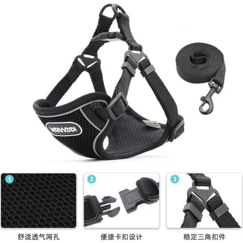 Dog Pet Harness And Leash Set Puppy Pet Vest Harness Collar For Small Medium Dogs Breathable Cute Safety Pet Chest Straps