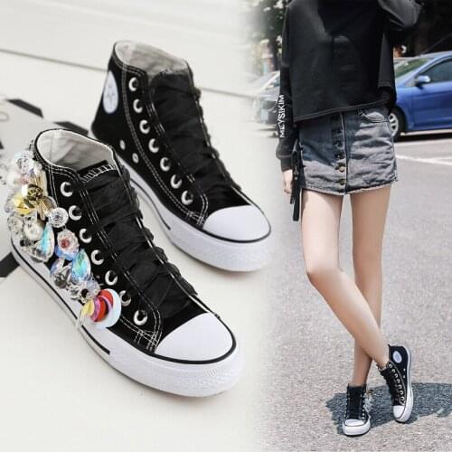 Winter high-top thickening plus velvet cotton shoes casual shoes lace-up canvas shoes student single shoes sports shoes