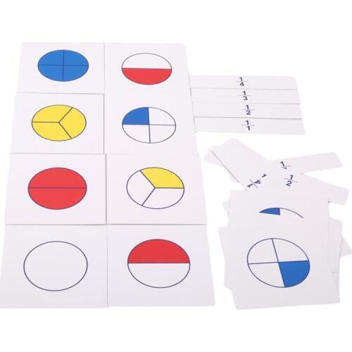 Creative New 1 Set Montessori Math Toys Kids Digital Fraction Cards Early Educational Children Math Teaching