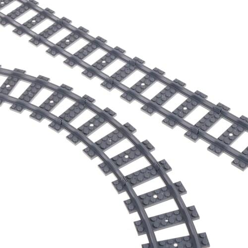 10Pcs Train City Trains Bricks Model Kids Toys Set Track Rail Straight & Curved Rails Building Blocks