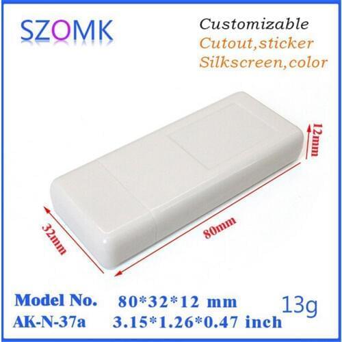 10 pcs, usb diy electronic box split body enclosure 80*32*12mm plastic micro distribution box white usb stick shell box