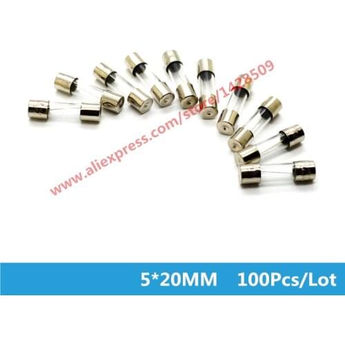 100 Pcs Glass Fuse 5*20MM Fast Blow 1A 2A 3A 4A 5A-30A 5mm*20mm 250V Electrical Auto Fuse High Quality Protector