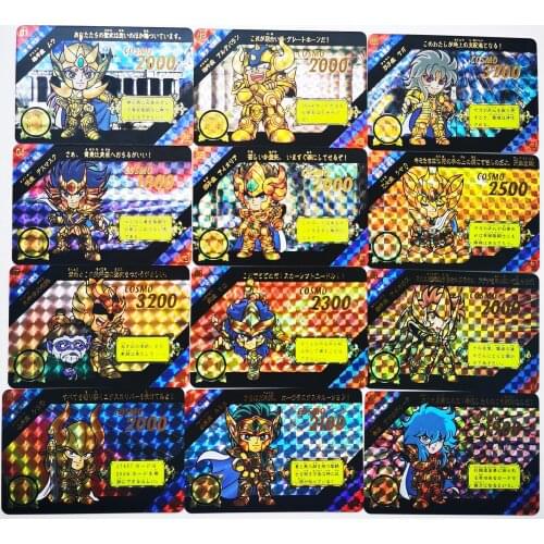 12pcs/se Saint Seiya Doujin Paradise Twelve Gold Golden Zodiac Toys Hobbies Hobby Collectibles Game Anime Collection Cards