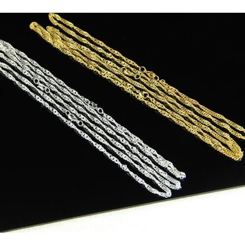 20pcs Silver/Gold plated chain With Clasp Chain Finding 43cm,4mm