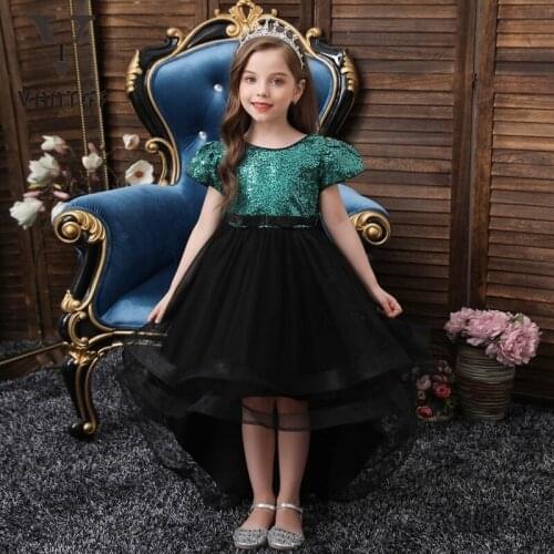 2021 Summer Kids Girls Dresses Lace Wedding Ball Gown Princess Dress Elegant Baby Girls Birthday Party Dresses for Girls Clothes