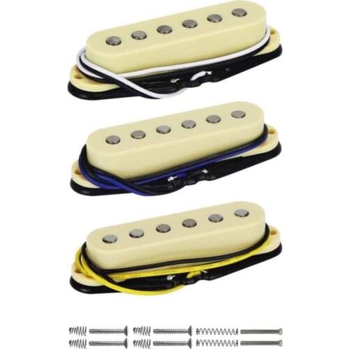 3PCS/Set Alnico 5 Single Coil Pickup Electric Guitar Pickup Neck/Middle/Bridge 50/50/52mm for FD Strat Guitar Accessories