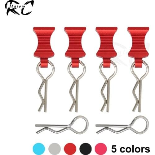 4 Pcs Stainless Steel R Type Car Shell Fixed Body Clip with Tab for 1/8 1/10 1/12 RC Crawler Axial Capra Yeti SCX10 Upgrade Part