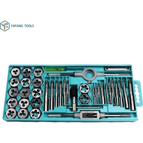 40pcs/set M3-M12 Tap and Die Hand Tools Metric Screw Thread Tap Twist Drill Bit Wrench Set Thread Gauge with Box