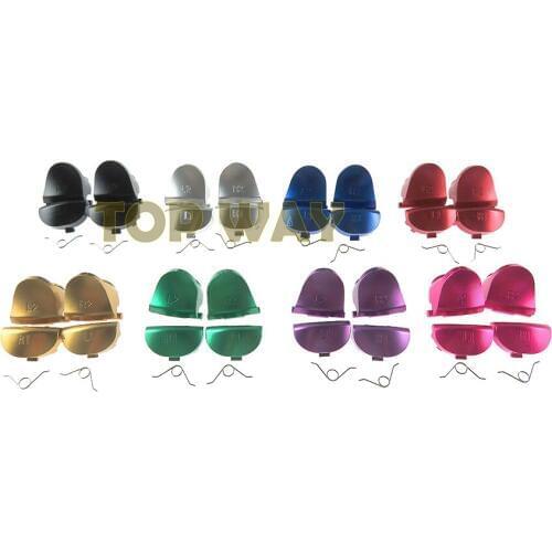 8sets JDM001 JDM011 Metal Bullet Buttons mushroom cap L1 R1 L2 R2 Dpad Aluminum Buttons for PS4 v1 Controller