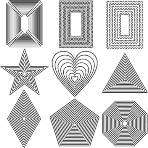 9pcs Basic Border Frame Metal Cutting Dies for DIY Scrapbooking Photo Album Decorative Embossing Paper Card Crafts Die Cut 2020