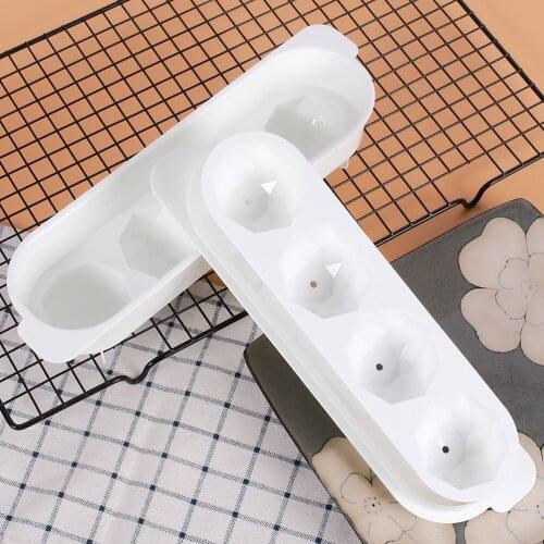 Diamond Ice Cube Mould Sphere Ice Cube Trays with Cover Reusable Freezing Mold