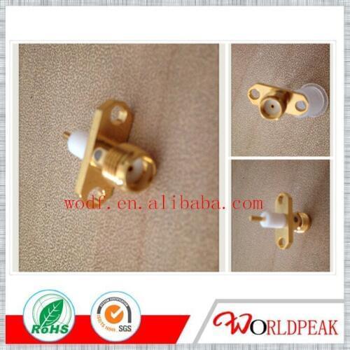 Free shipping SMA female 2holes flange panel mount straight connector