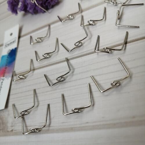 Camal 100pcs 14mm Chrome Color M Shaped Twisted Pin Connectors For Crystal Prism Bead Lamp Chandelier Pendant Hanging DIY