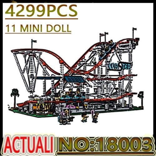 City Street View With Motor Roller Coaster Park 18003 Compatible with 15039 84028 Model Building Blocks Bricks Kid Birthday Gift