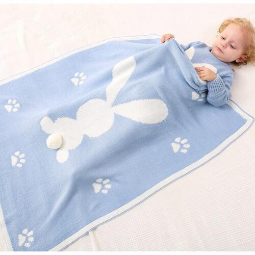Baby Rabbit Blanket Swaddling Winter Warm Newborn Wrap Swaddle Siesta Blankets Woolen Hand Knitted Kids Boy Girl Blanket
