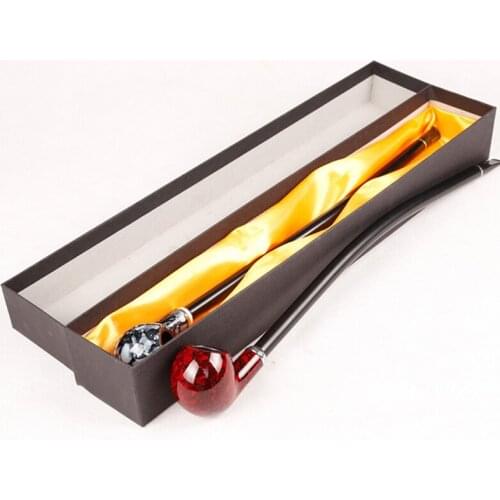 Long 41CM Acrylic Pipe Tobacco Smoking Pipes Gift Mill Smoke Narguile Grinder Gifts Box Long Pole