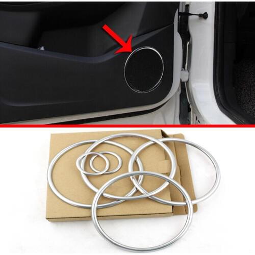 For Ford Kuga Escape 2013 2014 2015 2016 ABS Pearl Chrome Interior Door Speaker Around Cover Trim