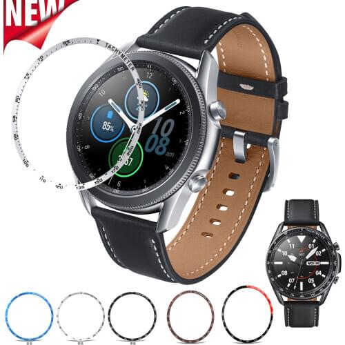 For Samsung Galaxy Watch 3 45/41mm /watch3 Metal Outer Edge Cover Bezel Ring Dial Scale Speed Tachymeter Protective Case