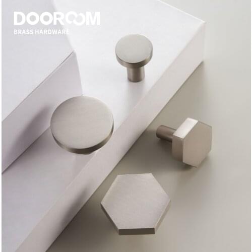 Dooroom Brass Furniture Handles Modern Brushed Nickel Silver Pulls Wardrobe Dresser Cupboard Cabinet Drawer Wine Bar Knobs Fr