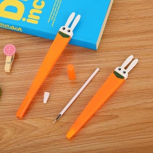 20 PCs Creative Rabbit Carrot Gel Pens Cute Cartoon Learning Stationery School Office Supply Student Stationery Gifts Wholesale