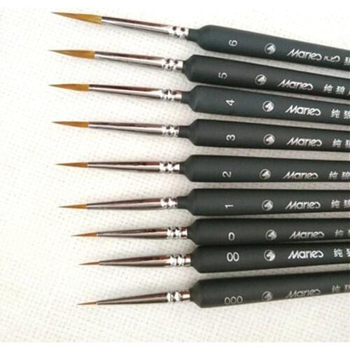 1 Piece Paint Brush Miniature Detail Fineliner Nail Art Drawing Brushes Wolf Half Paint Brushes For Acrylic Painting Supplies