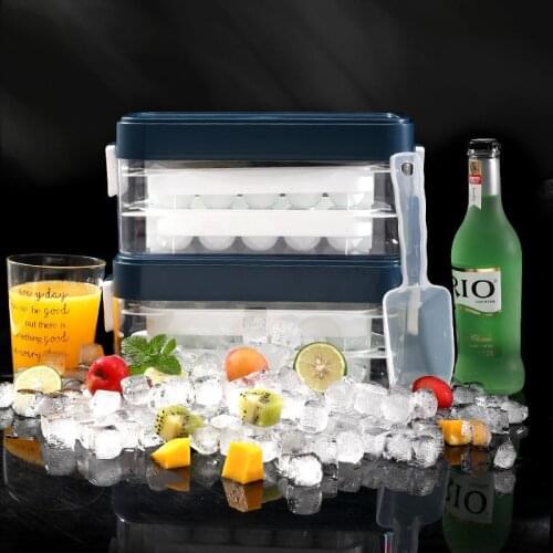 Ice Cube Storage Box Ice Maker Bar Ice Tray With Ice Shovel Kitchen Accessories Whiskey Cocktail On Ice Safe Material Food Grade