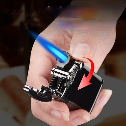 Rocker Arm Ignition Straight Into The Lighter Personality Creative Electronic Windproof Lighter Briquets Et Accessoires Fumeurs
