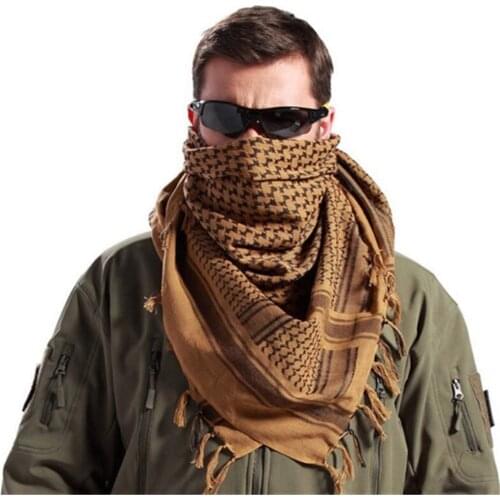 Fashion Mens Lightweight Square Outdoor Shawl Military Arab Tactical Desert Army Shemagh KeffIyeh Arafat Scarf Fashion