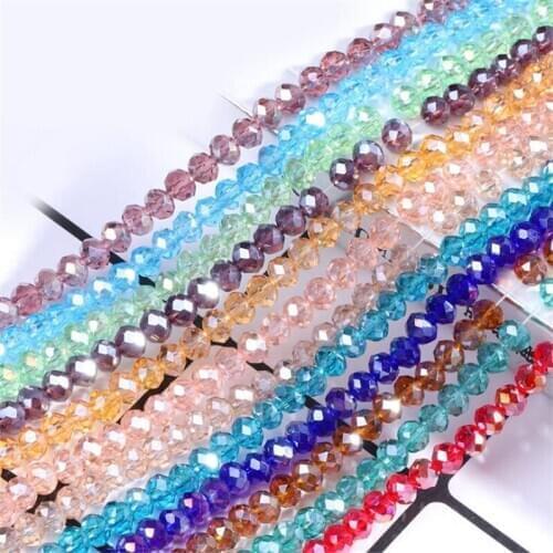 Multi Color 6x8mm 68PCS Bicone Austria Crystal Beads Cut Faceted Wheel Glass Beads For Jewelry Making DIY Bracelet Necklace