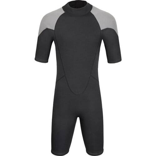 New Fashion Swimwear 2021 Grey Man Swimsuits Wetsuit And Black Back Zipper Mens Diving Suit 3MM One-Piece Snorkeling Surfing J