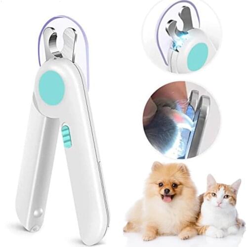 Professional Pet Nail Claw Cutter LED Light Grooming Scissors Small Dog Nail Clippers Supplies Cats Nails Metal Clipper Trimmer